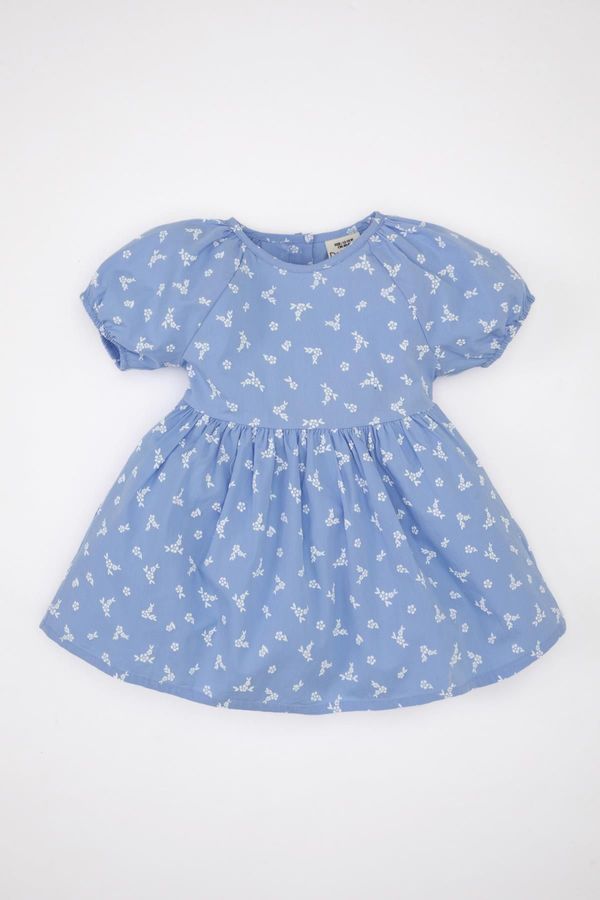 DEFACTO DEFACTO Baby Girl Floral Short Sleeve Poplin Dress