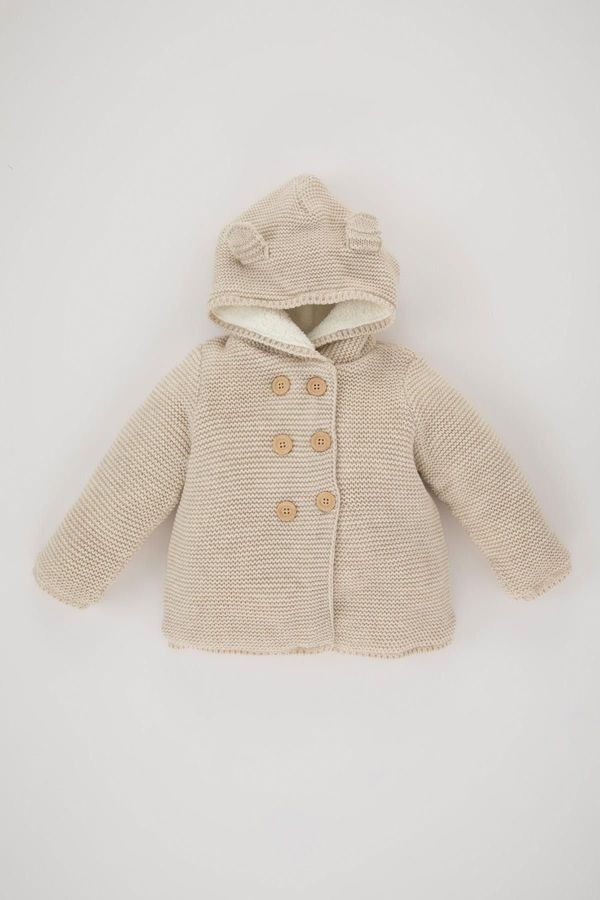 DEFACTO DEFACTO Baby Girl Hooded Knitwear Cardigan