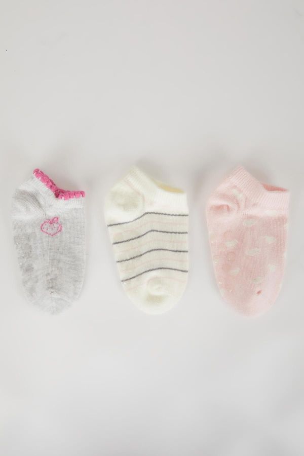 DEFACTO DEFACTO Baby Girl Non-Slip Sole 3-Pack Cotton Long Socks