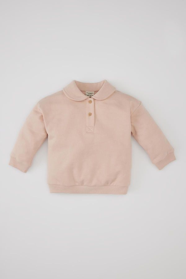 DEFACTO DEFACTO Baby Girl Sweatshirt with Soft Fuzzy Inside Collar