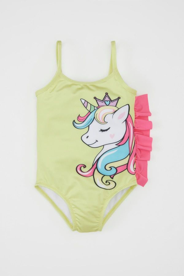 DEFACTO DEFACTO Baby Girl Unicorn Printed Swimsuit