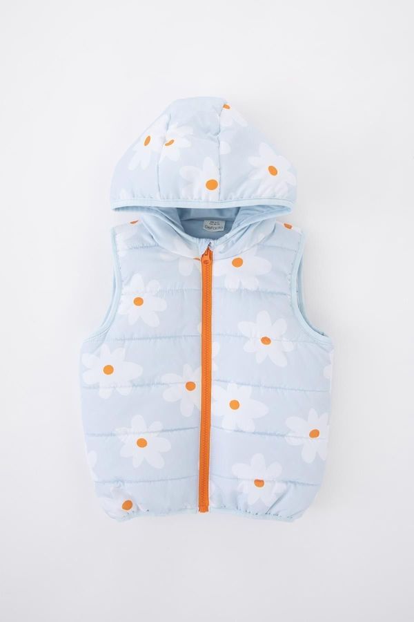 DEFACTO DEFACTO Baby Girl Water Repellent Hooded Patterned Inflatable Vest