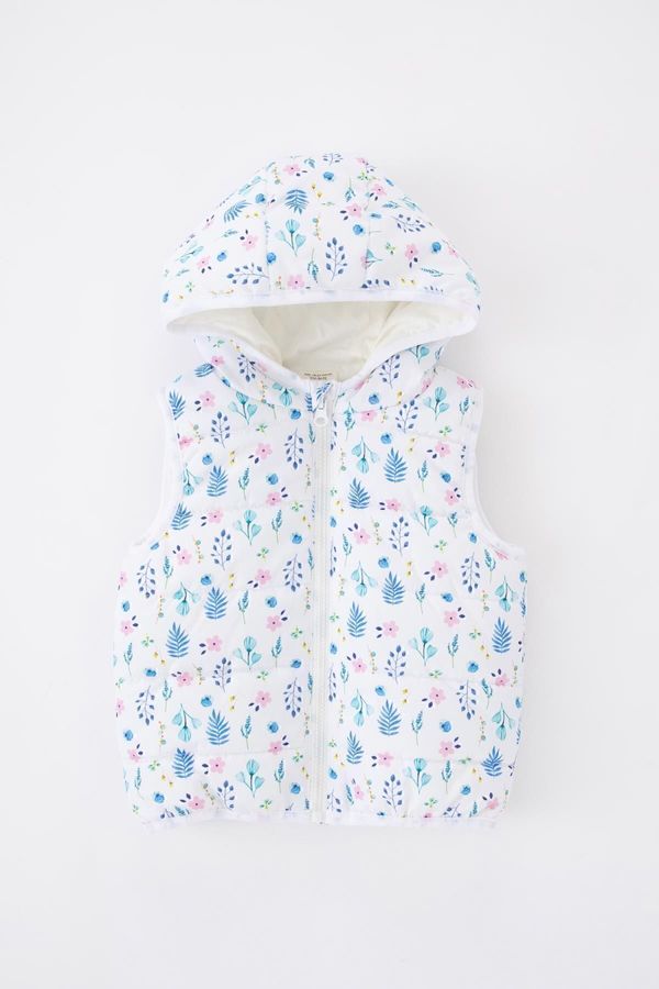 DEFACTO DEFACTO Baby Girl Water Repellent Hooded Patterned Inflatable Vest Z1311a223sp