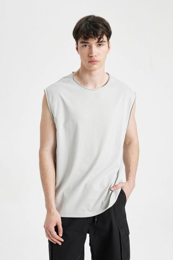 DEFACTO DEFACTO Boxy Fit Crew Neck Basic Plain Tank Top