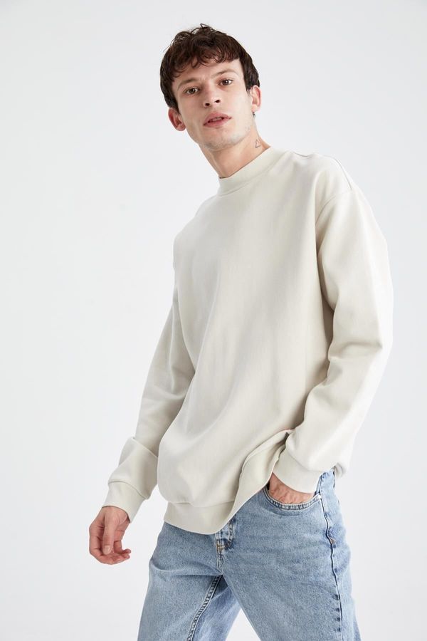 DEFACTO DEFACTO Boxy Fit Crew Neck Printed Sweatshirt