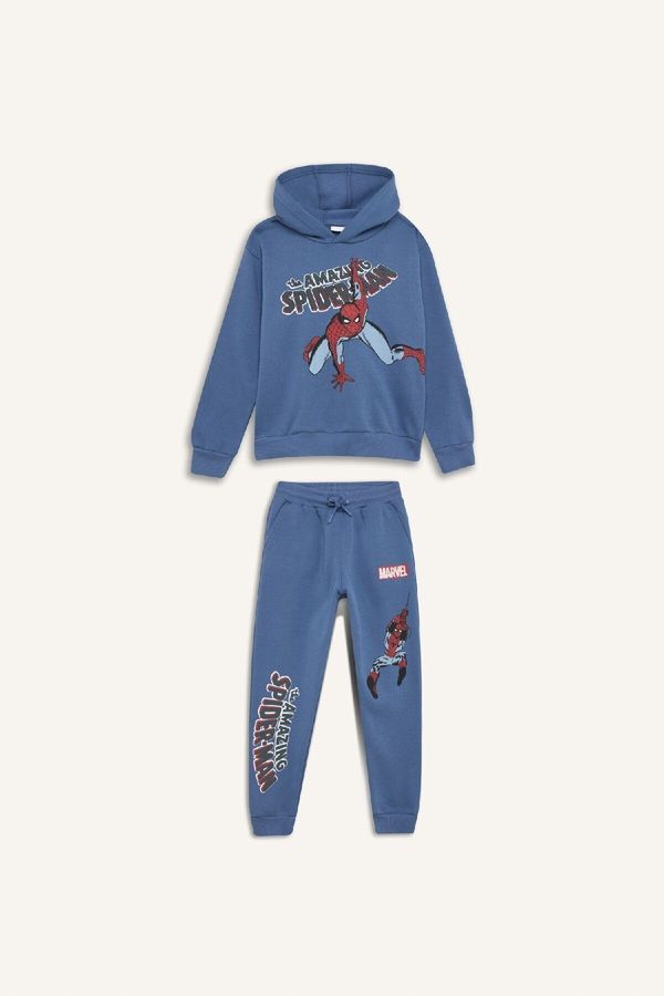 DEFACTO DEFACTO Boy 2-Piece Set Marvel Comics Hooded Sweatshirt Elastic Waist Tracksuit Bottoms