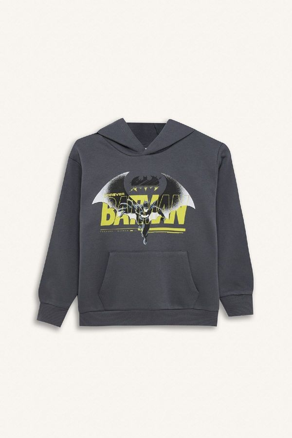 DEFACTO DEFACTO Boy Batman Regular Fit Crew Neck Thick Sweatshirt Fabric Sweatshirt