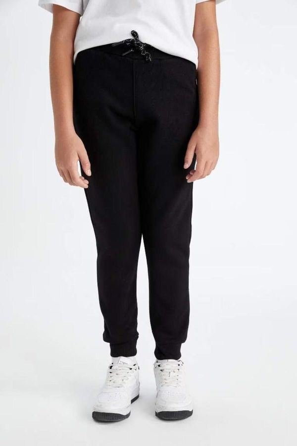 DEFACTO DEFACTO Boy Black Elastic Waist Leg Pocket Jogger School Sweatpants