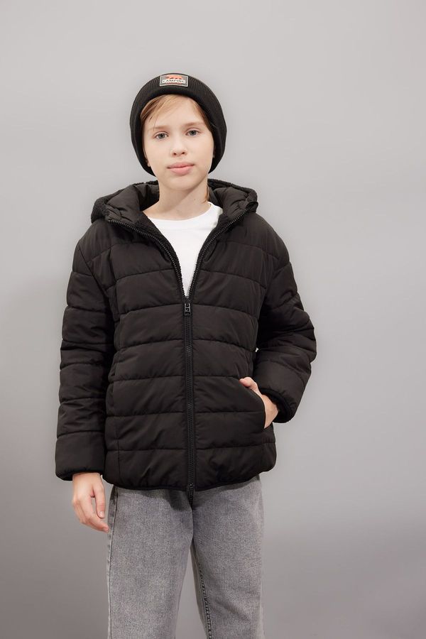 DEFACTO DEFACTO Boy Double-Sided Windproof Hooded Zippered Pocket Coat