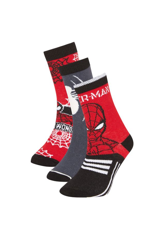 DEFACTO DEFACTO Boy Marvel Spiderman 3 Piece Cotton Long Socks