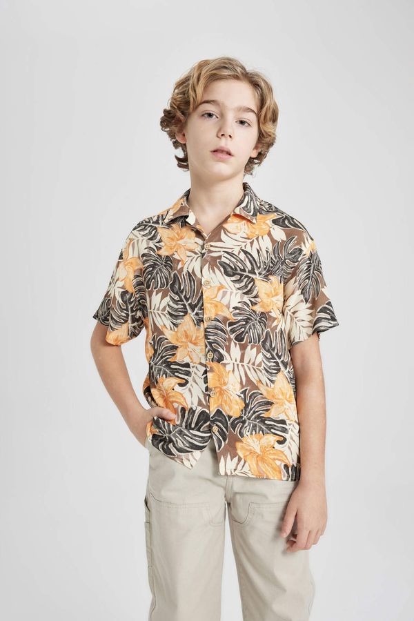 DEFACTO DEFACTO Boy Oversize Fit Patterned Viscose Shirt