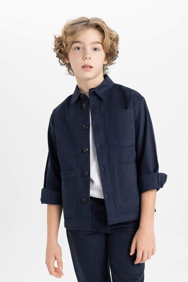 DEFACTO DEFACTO Boy Oversize Fit Polo Neck Long Sleeve Shirt