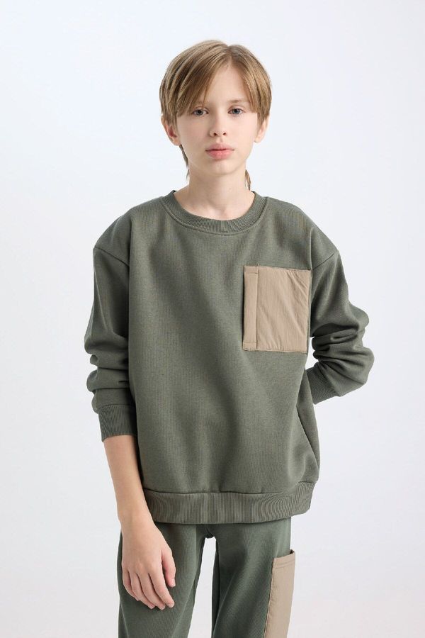 DEFACTO DEFACTO Boy Oversize Fit Wide Mold Crew Neck Sweatshirt