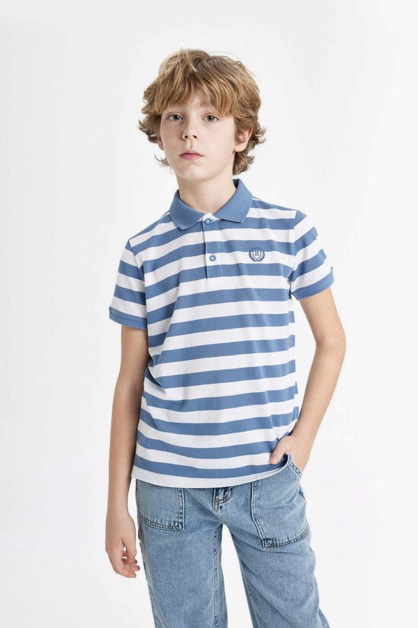 DEFACTO DEFACTO Boy Pique Short Sleeve Striped Polo T-Shirt