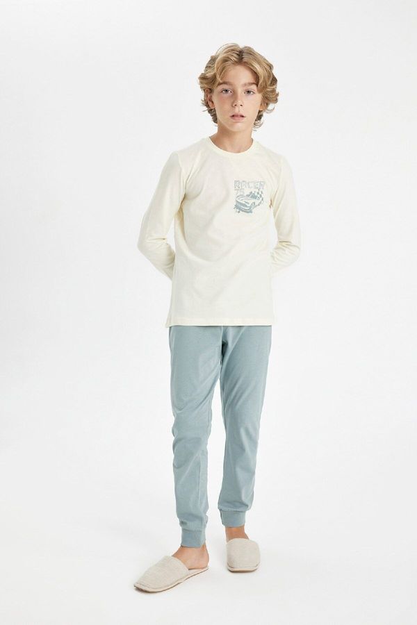 DEFACTO DEFACTO Boy Printed Long Sleeve Pajama Set