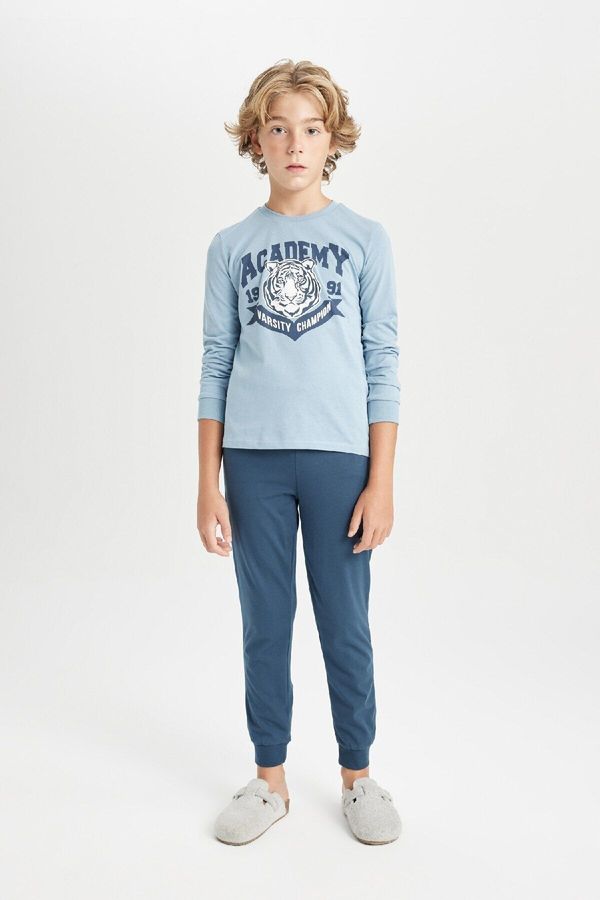 DEFACTO DEFACTO Boy Printed Long Sleeve Pajama Set