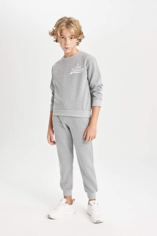 DEFACTO DEFACTO Boy Printed Sweatshirt Tracksuit Bottom 2-Piece Set