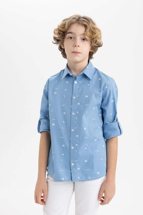 DEFACTO DEFACTO Boy Regular Fit Polo Neck Long Sleeve Shirt