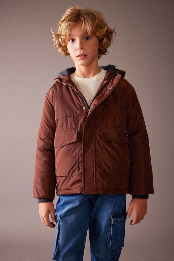 DEFACTO DEFACTO Boy&#39;s Water Repellent Hooded Coat