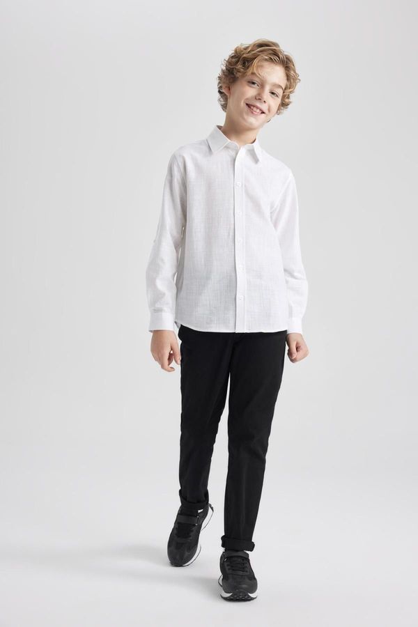 DEFACTO DEFACTO Boy's 23 April Children's Day Black Straight Leg Gabardine Trousers