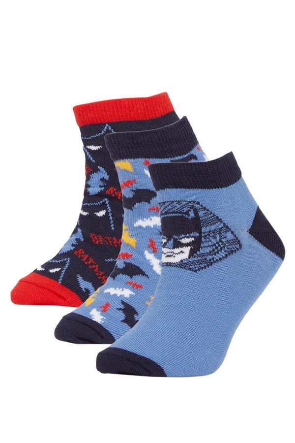 DEFACTO DEFACTO Boy's Batman Cotton 3-Piece Booties Socks