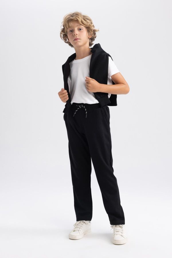 DEFACTO DEFACTO Boys Black Elastic Waist School Sweatpants.