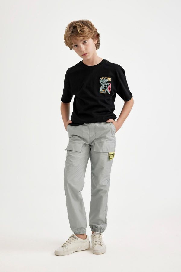 DEFACTO DEFACTO Boys Cargo Pocket Waist Tie Elastic Leg Jogger Parachute Pants