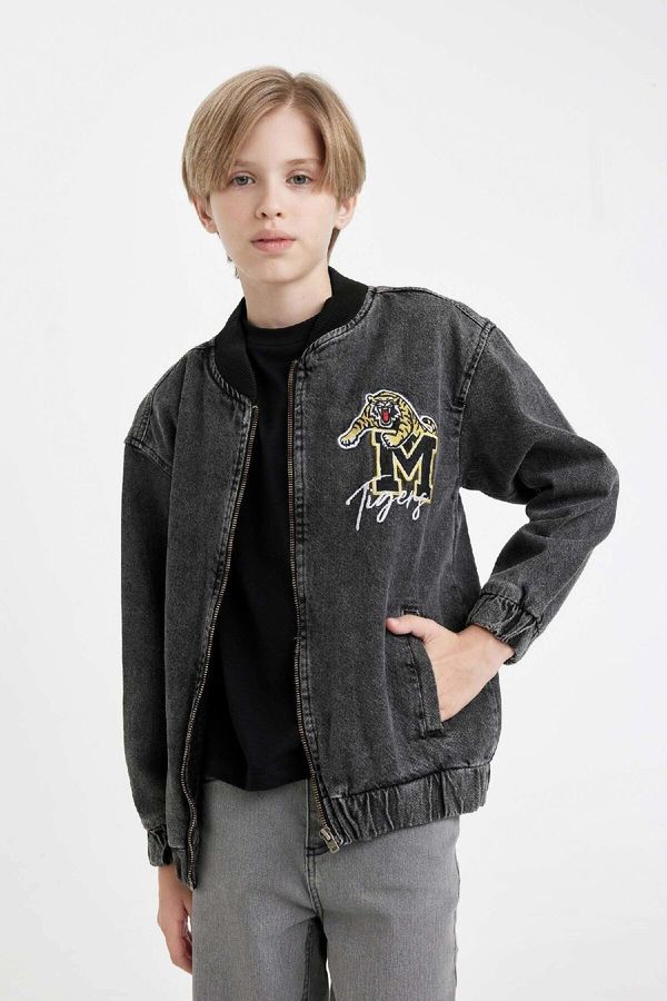 DEFACTO DEFACTO Boys College Collar Bomber Jean Jacket