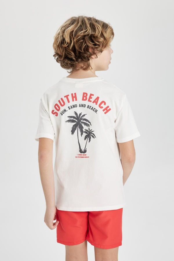 DEFACTO DEFACTO Boy's Crew Neck Back Printed Short Sleeve T-Shirt