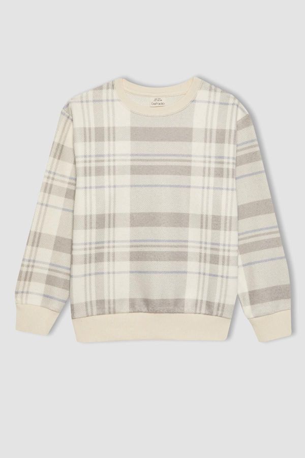 DEFACTO DEFACTO Boy's Crew Neck Patterned Sweatshirt