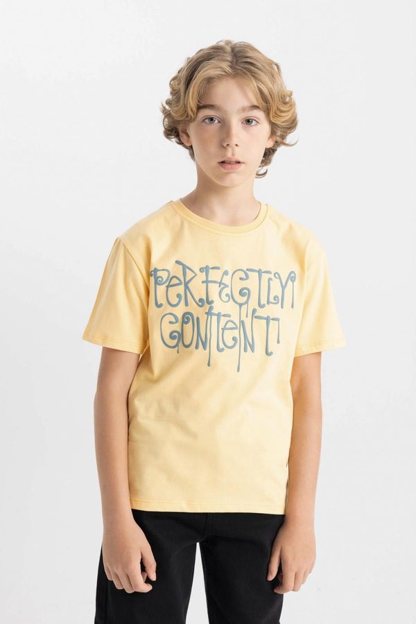 DEFACTO DEFACTO Boy's Crew Neck Printed Short Sleeve T-Shirt