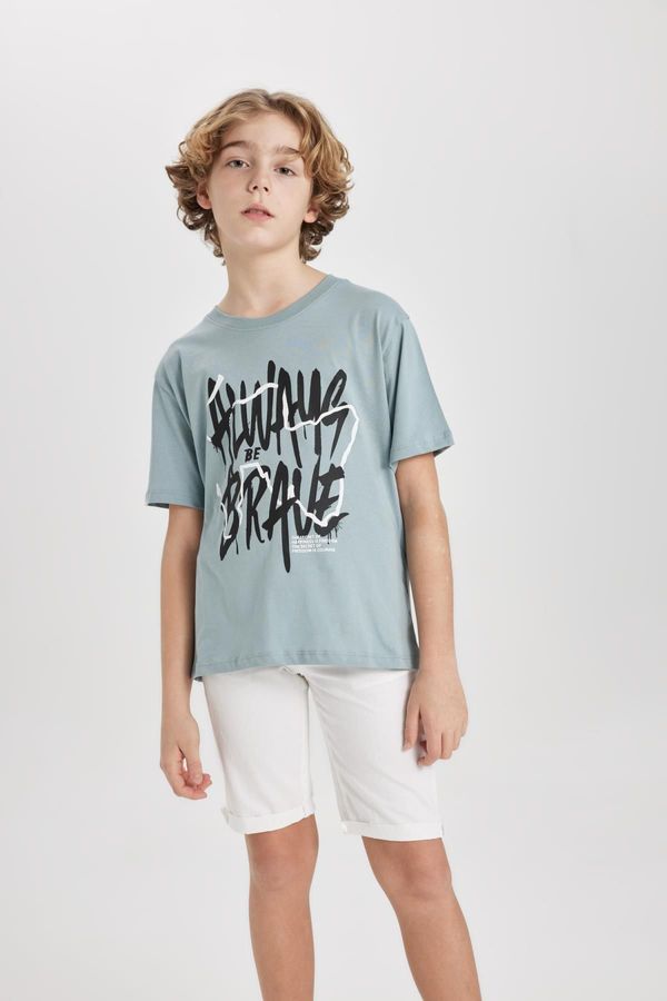 DEFACTO DEFACTO Boys' Crew Neck Printed Short Sleeve T-Shirt