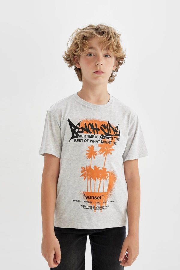 DEFACTO DEFACTO Boy's Crew Neck Printed Short Sleeve T-shirt