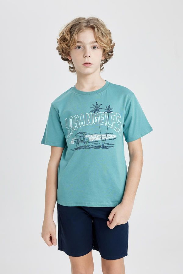 DEFACTO DEFACTO Boys' Crew Neck Printed Short Sleeve T-Shirt