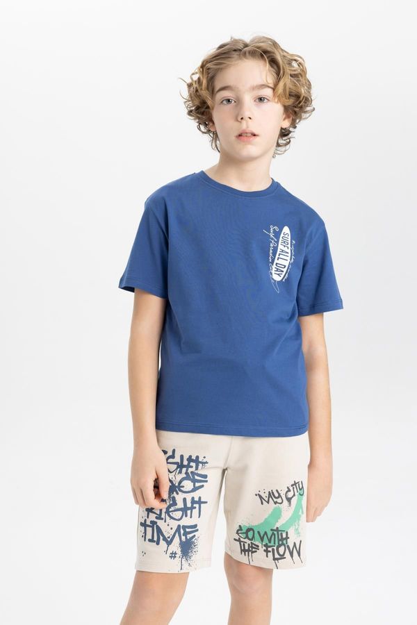 DEFACTO DEFACTO Boys' Crew Neck Printed Short Sleeve T-Shirt