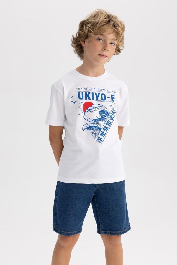 DEFACTO DEFACTO Boys' Crew Neck Printed Short Sleeve T-Shirt