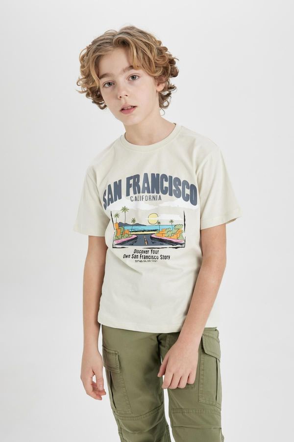 DEFACTO DEFACTO Boys' Crew Neck Printed Short Sleeve T-Shirt