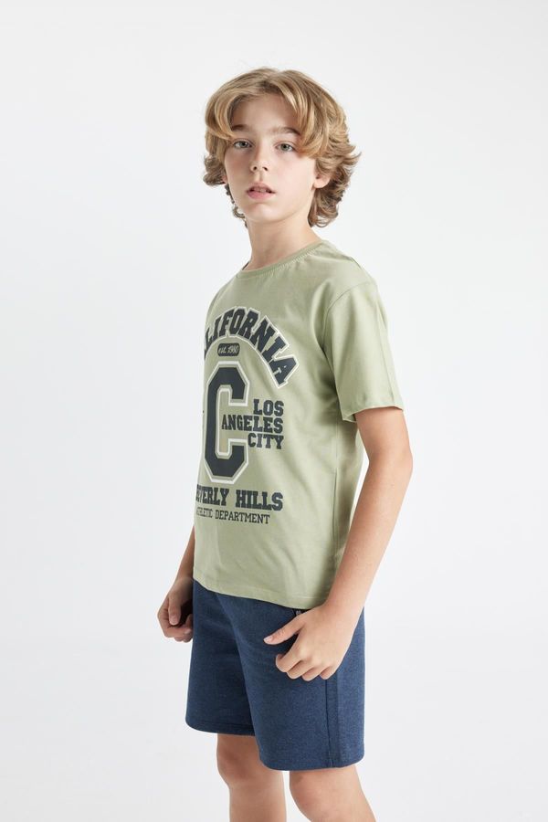 DEFACTO DEFACTO Boy's Crew Neck Printed Short Sleeve T-Shirt