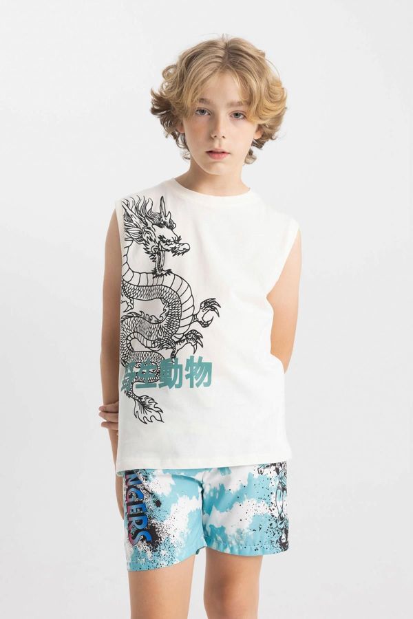 DEFACTO DEFACTO Boy's Crew Neck Printed Undershirt