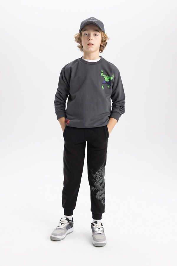 DEFACTO DEFACTO Boy's Dragon Printed Thick Sweatpants