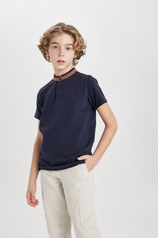 DEFACTO DEFACTO Boys High Neck Short Sleeve Polo T-Shirt