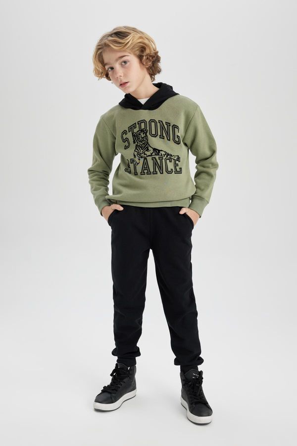 DEFACTO DEFACTO Boy's Hooded Printed Sweatshirt Sweatpants 2-Piece Set