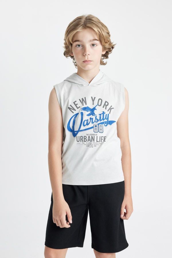 DEFACTO DEFACTO Boy's Hooded Printed Undershirt