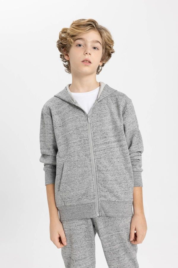 DEFACTO DEFACTO Boy's Hooded Zippered Sweatshirt