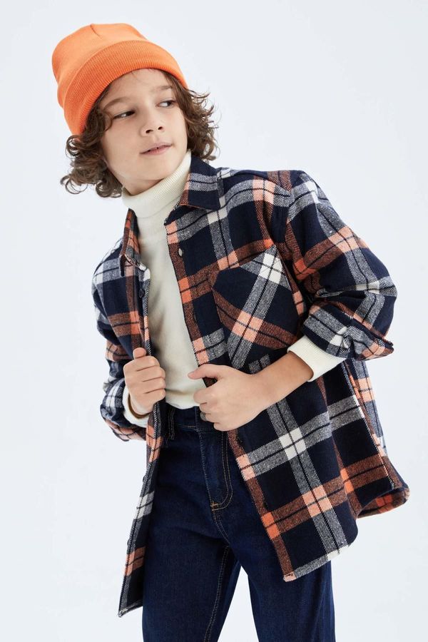 DEFACTO DEFACTO Boys' Oversize Flannel Long Sleeve Shirt