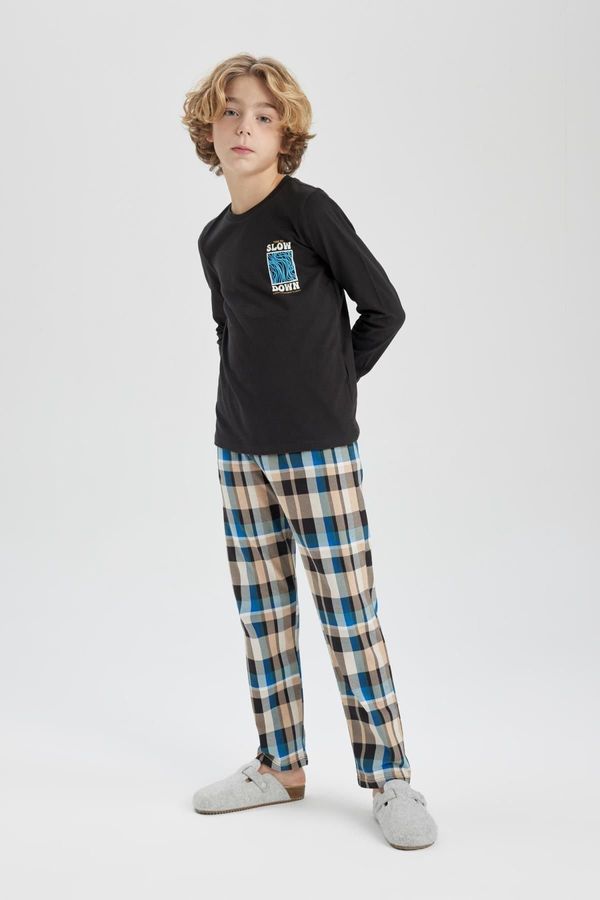 DEFACTO DEFACTO Boy's Printed Long Sleeve Pajama Set