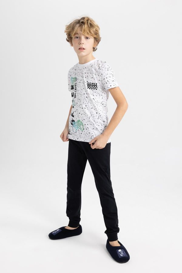 DEFACTO DEFACTO Boy's Printed Short Sleeve Pajama Set