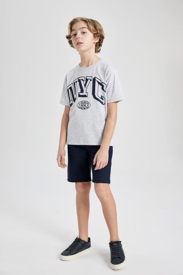 DEFACTO DEFACTO Boy's Printed Short Sleeve T-shirt Shorts 2-Piece Set