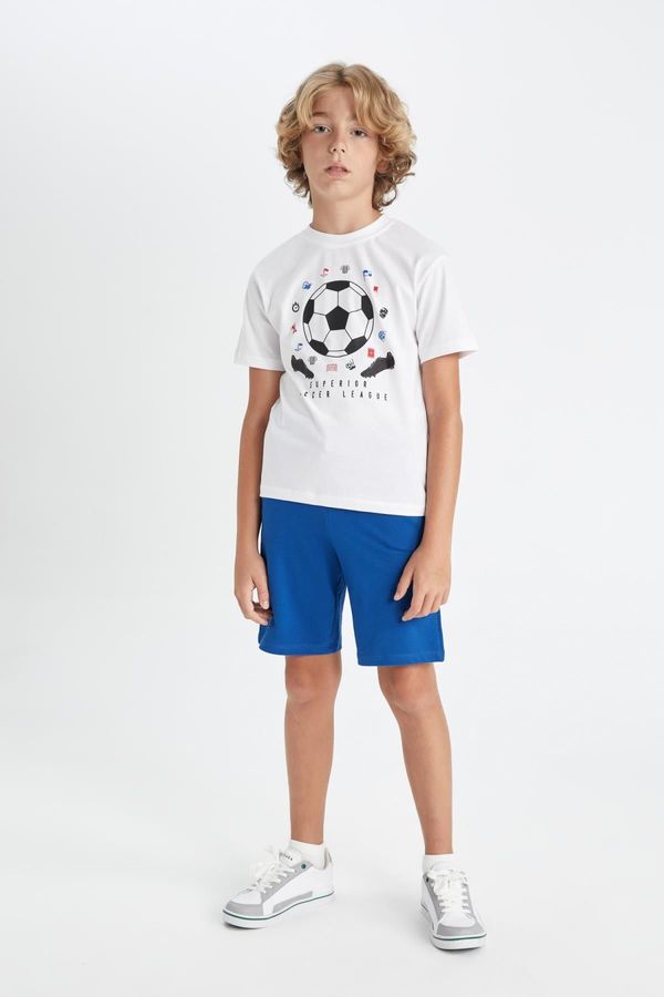 DEFACTO DEFACTO Boy's Printed Short Sleeve T-Shirt Shorts 2-Piece Set