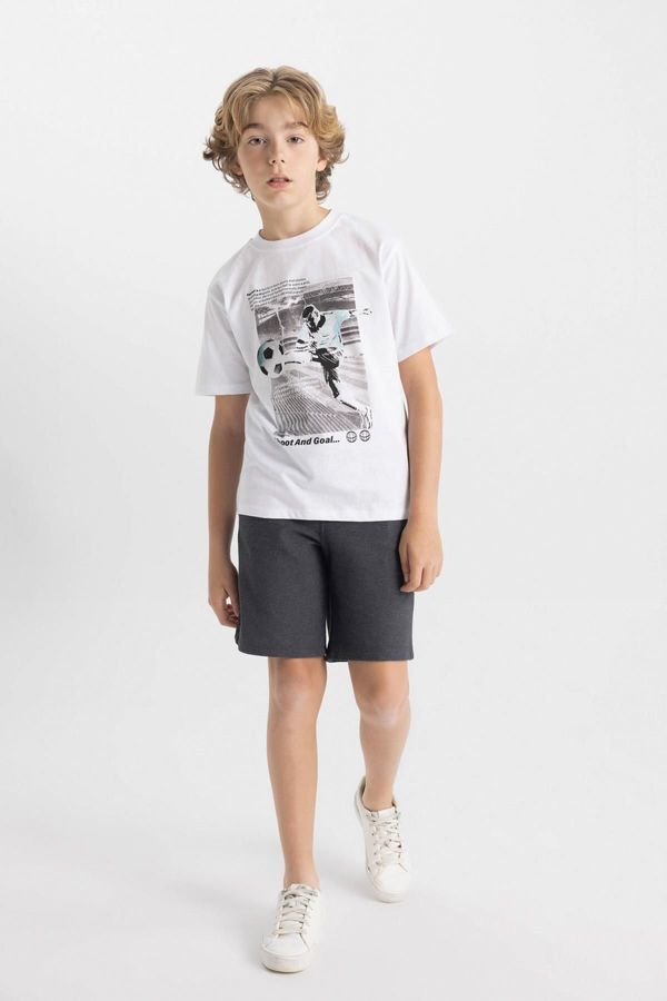 DEFACTO DEFACTO Boy's Printed Short Sleeve T-Shirt Shorts 2-Piece Set